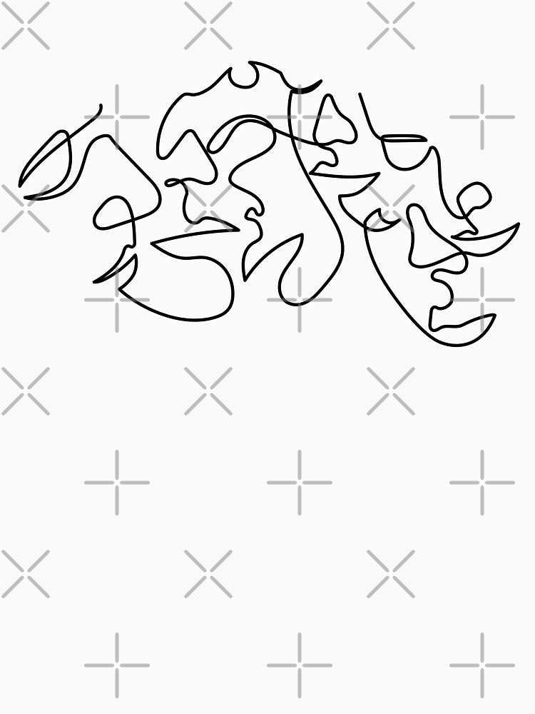 La Foule | One Line Drawing | One Line Art | Minimal | Minimalist by One-Line-Artist T-Shirts, Hoodie, Sweatshirt (Image 3)