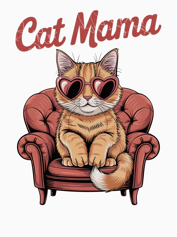 Cat Mama – Cool Cat with Sunglasses on Couch by EpicMediaShop T-Shirts, Hoodie, Sweatshirt | BlankRebels.com (Image 3)