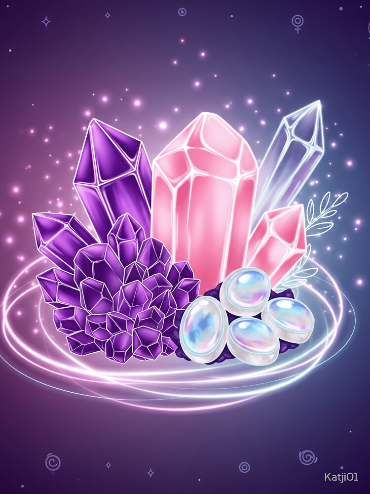 Crystal Magic – Mystical Gemstone Glow by Katji01 T-Shirts, Hoodie, Sweatshirt | BlankRebels.com (Image 3)