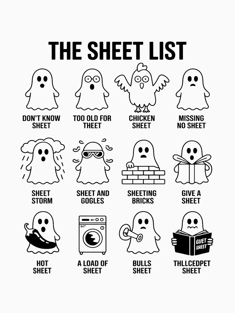 Halloween Boo Sheet Halloween the sheet list by Minoloinan T-Shirts, Hoodie, Sweatshirt | BlankRebels.com (Image 3)