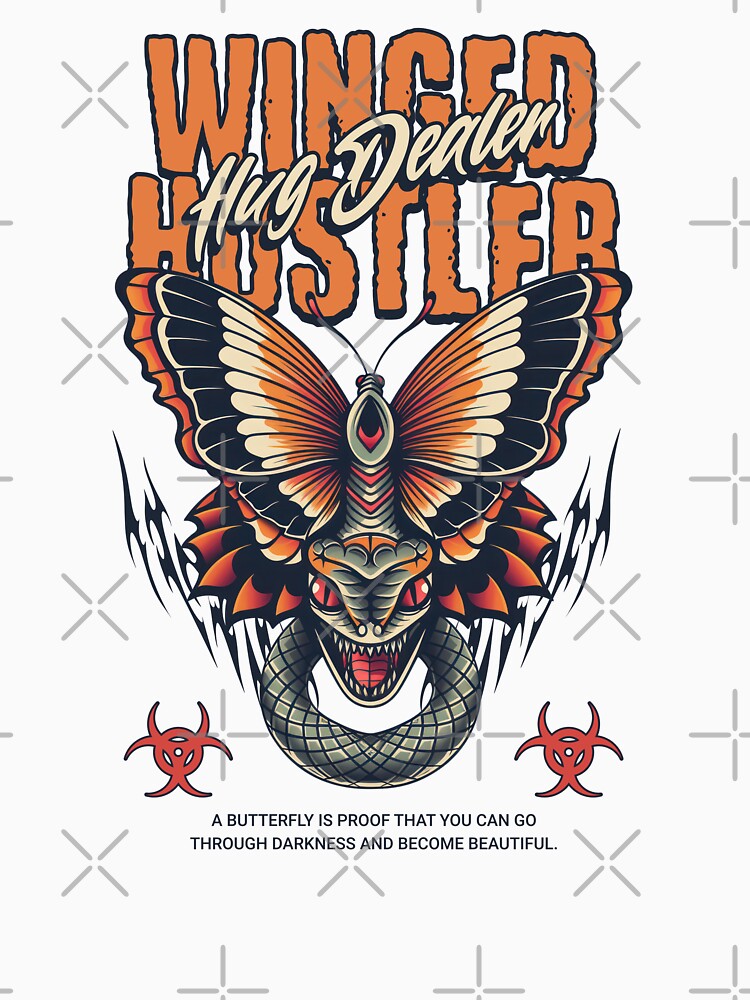 Winged Hustler Hug Dealer Snake Butterfly by Odetee T-Shirts, Hoodie, Sweatshirt | BlankRebels.com (Image 3)