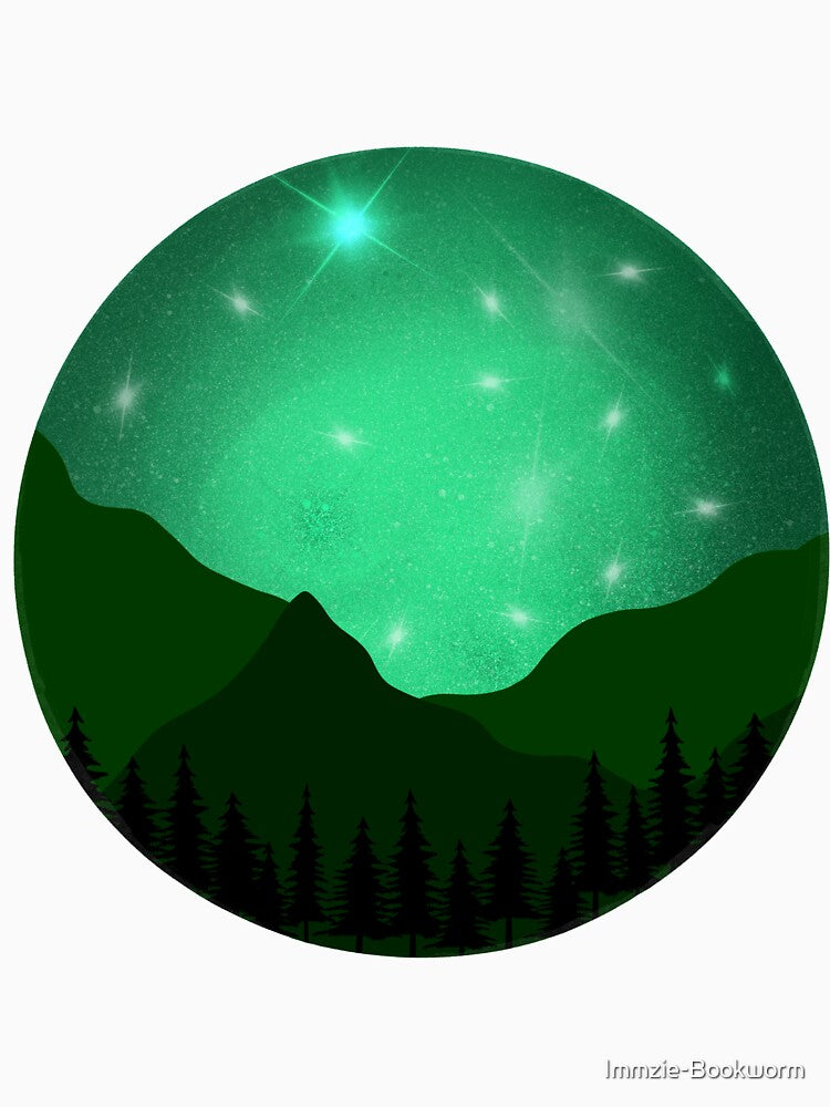 Watercolour Galaxy Green by Immzie-Bookworm T-Shirts, Hoodie, Sweatshirt | BlankRebels.com (Image 3)