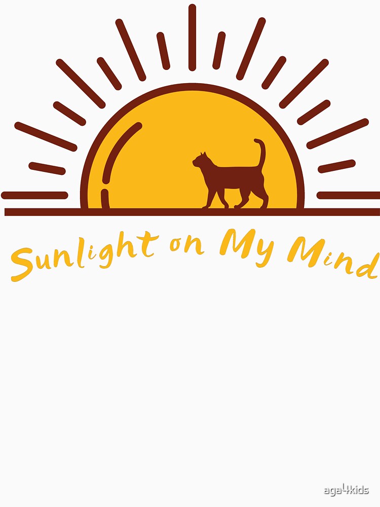 Sunlight on My Mind - Cat Silhouette Sunset Art by aga4kids T-Shirts, Hoodie, Sweatshirt | BlankRebels.com (Image 3)