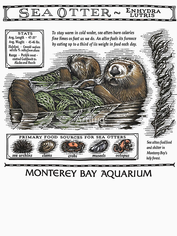 Vintage Sea Otter Aquarium In Monterey Bay by Artifyo