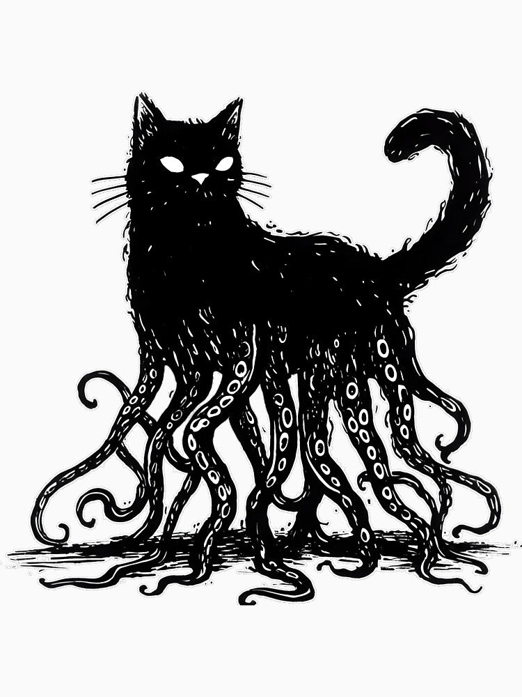Cathulhu: The feline that lurks in the shadows. by Voidex T-Shirts, Hoodie, Sweatshirt | BlankRebels.com (Image 3)