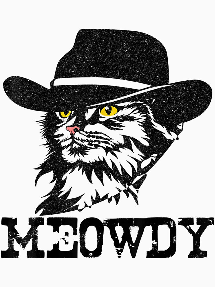 Meowdy Cat, Funny Mashup Between Meow and Howdy by hardrhubarb1587 T-Shirts, Hoodie, Sweatshirt | BlankRebels.com (Image 3)