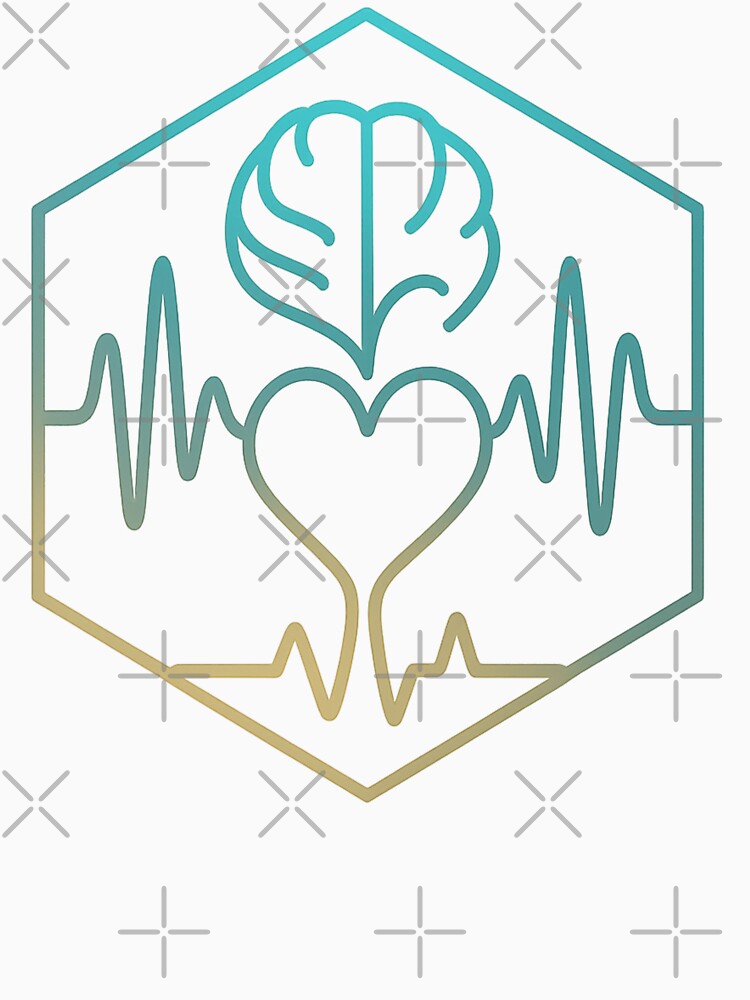 Music Therapy Soundwave Brain Heart – Minimalist Hex-Art T-Shirt & Hoodie Design by TONSNAP Sweatshirt (Image 3)