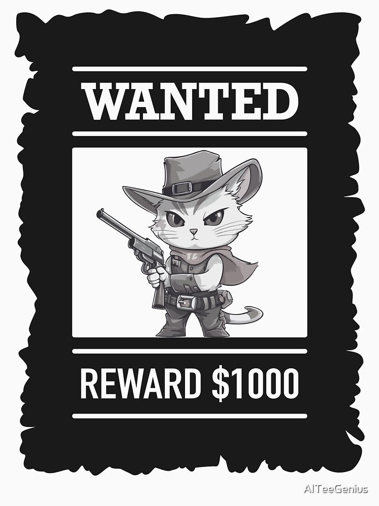 Wild West Wanted Kitty Poster - Wanted Cowboy Cat by AITeeGenius T-Shirts, Hoodie, Sweatshirt | BlankRebels.com (Image 3)