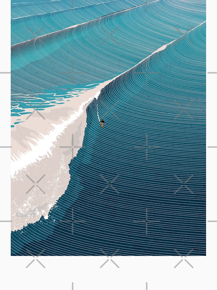 Blue Ocean Waves Line Art by SurfolioPrints T-Shirts, Hoodie, Sweatshirt | BlankRebels.com (Image 3)