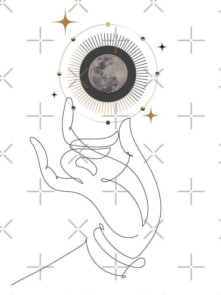 Hand Moon Drawing by SurfolioPrints T-Shirts, Hoodie, Sweatshirt | BlankRebels.com (Image 3)