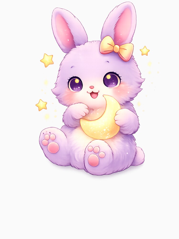 Moonlight Kawaii Bunny – Dreamy Magic Cute by kimkosovo T-Shirts, Hoodie, Sweatshirt | BlankRebels.com (Image 3)