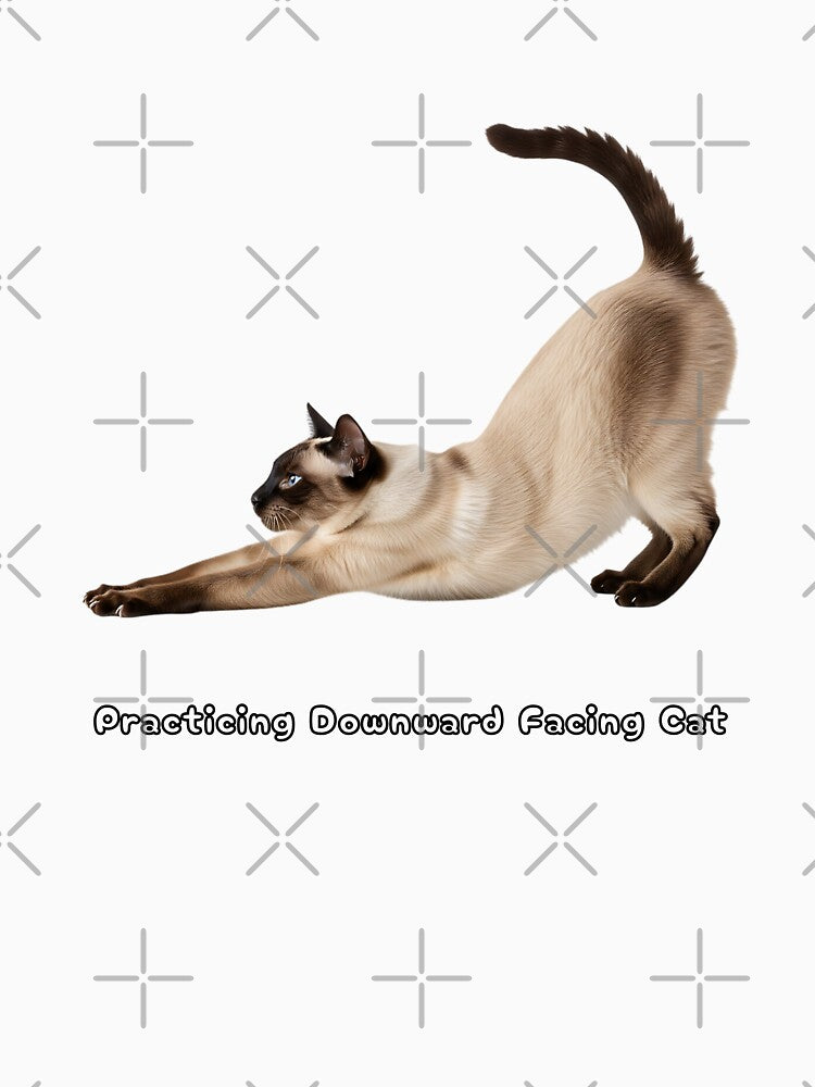 Practicing Downward Facing Cat - Funny Siamese Cat Yoga Shirt by janicerafael