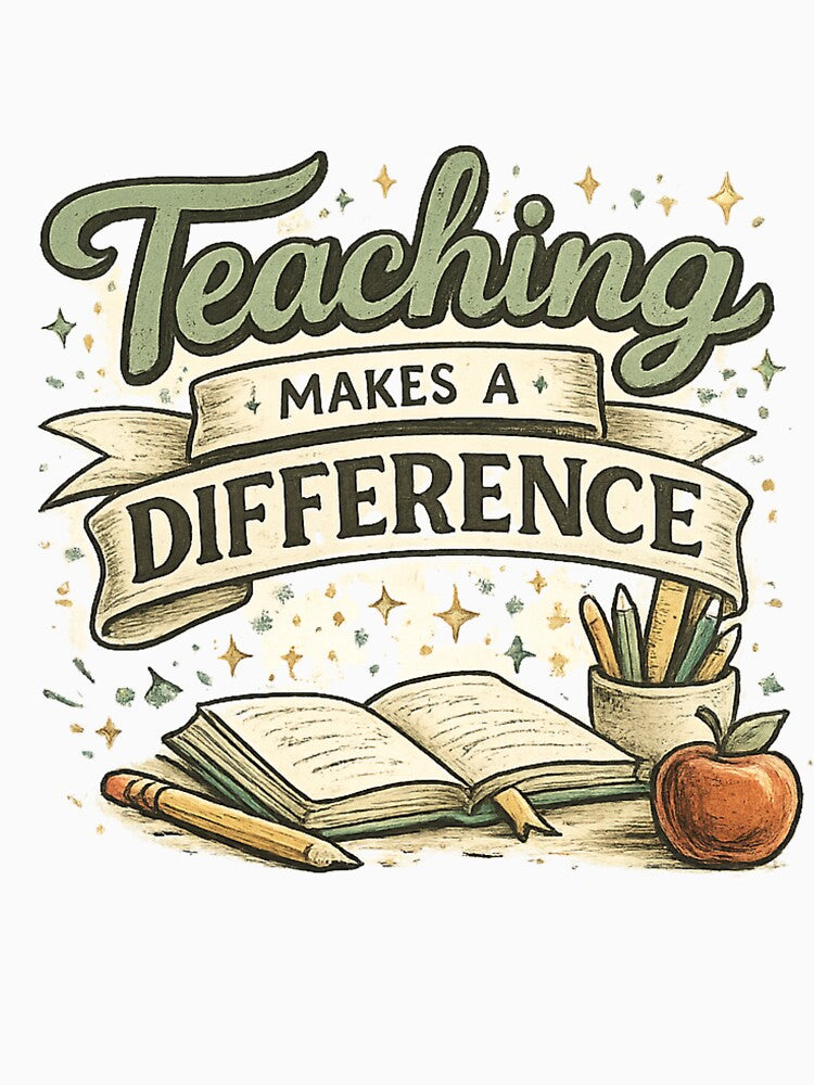 Teaching Makes a Difference – Inspirational Teacher Quote, Vintage Minimal Teacher Design by BlossomedGlow... (Image 3)
