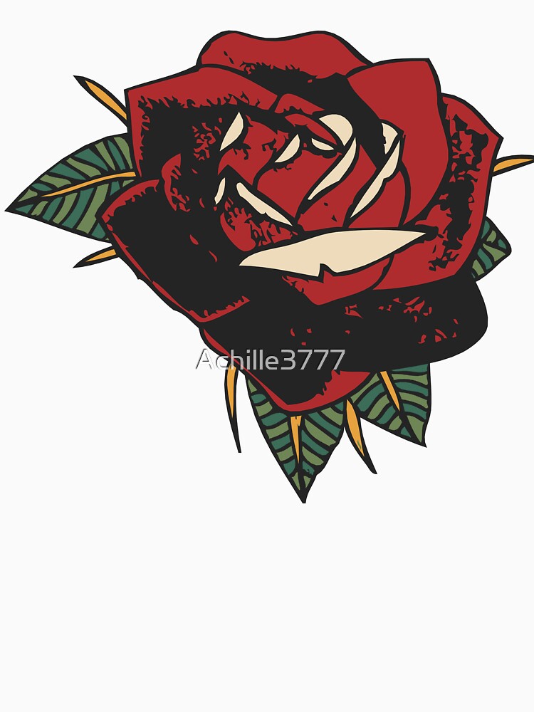 rose flower tattoo style by Achille3777 T-Shirts, Hoodie, Sweatshirt | BlankRebels.com (Image 3)