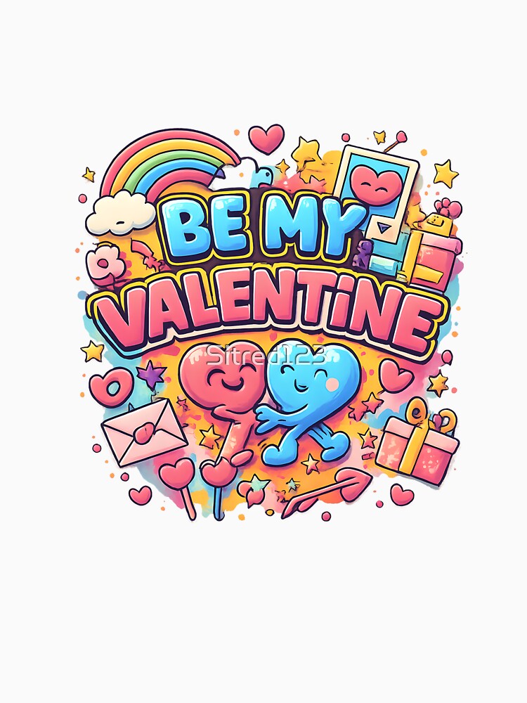 Be My Valentine – Cute Love Hearts Illustration by Sitred123 T-Shirts, Hoodie, Sweatshirt | BlankRebels.com (Image 3)