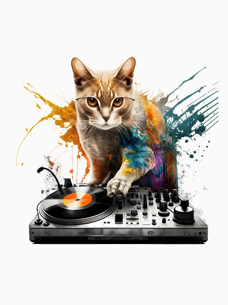 DJ Cat Playing Music by ekachar T-Shirts, Hoodie, Sweatshirt | BlankRebels.com (Image 3)