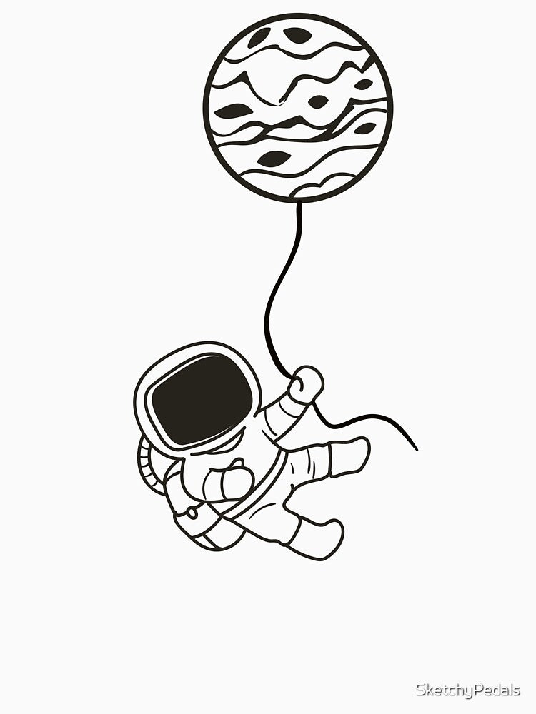 Astronaut with balloon by SketchyPedals T-Shirts, Hoodie, Sweatshirt | BlankRebels.com (Image 3)