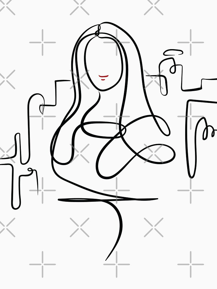 Minimalist Mona Lisa One-Line Art | Modern Abstract Portrait Illustration by Cosmodoody T-Shirts, Hoodie,... (Image 3)
