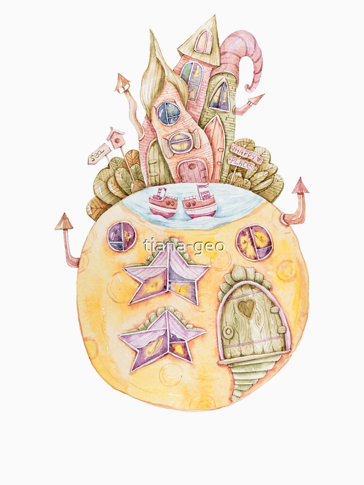 Watercolor moon and cartoon houses illustration by tiana-geo T-Shirts, Hoodie, Sweatshirt | BlankRebels.com (Image 3)
