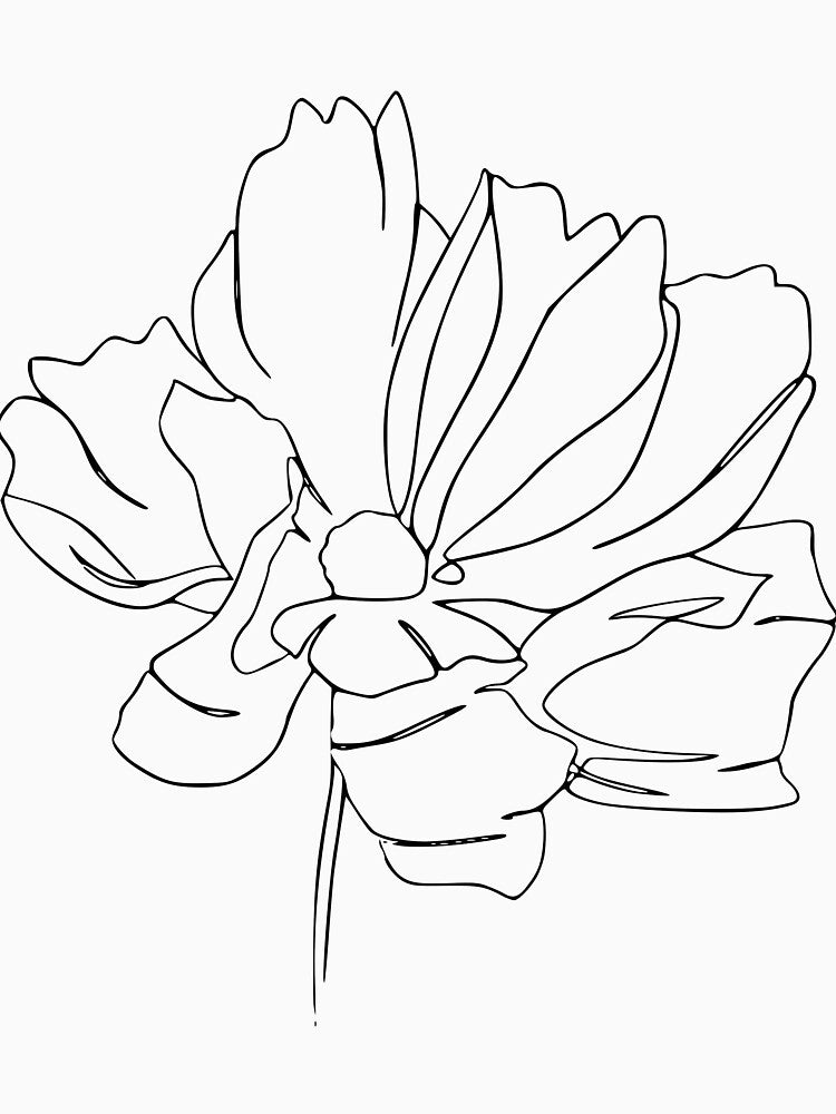 Cosmos - One Line Flowers Art Minimal Design by StoreSALT T-Shirts, Hoodie, Sweatshirt | BlankRebels.com (Image 3)