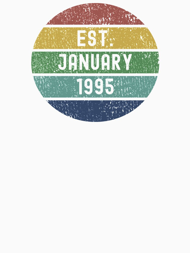 Est. January 1995 - Vintage Retro Style Happy Birthday Gifts by Dorkification T-Shirts, Hoodie, Sweatshirt (Image 2)