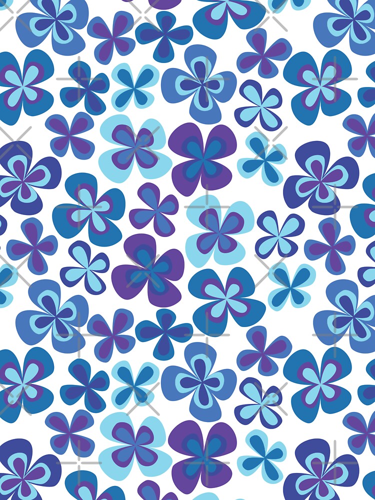 Pastel Blue and Purple 90s 2000s y2k Cute Flower Pattern by blomastudios T-Shirts, Hoodie, Sweatshirt (Image 3)