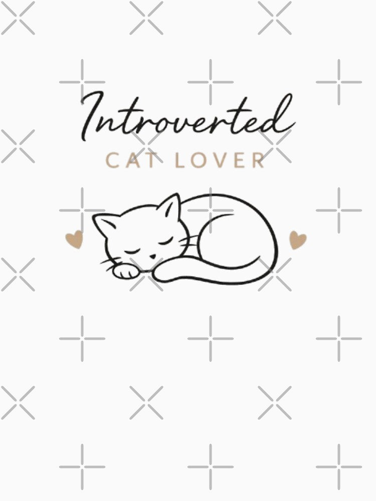 Introverted Cat Lover Minimal Design | Cute Aesthetic Cat Quote by Sanika arts T-Shirts, Hoodie, Sweatshirt (Image 3)