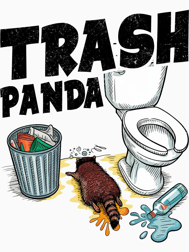 Trashed Panda Funny Drunk Racoon by MackenzieBin T-Shirts, Hoodie, Sweatshirt | BlankRebels.com (Image 3)