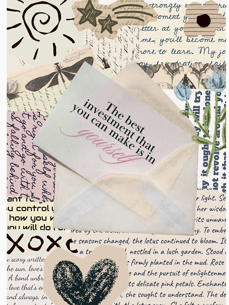 Self Love Investment Quote Aesthetic Scrapbook Collage by The Lucid Gaze T-Shirts, Hoodie, Sweatshirt (Image 3)