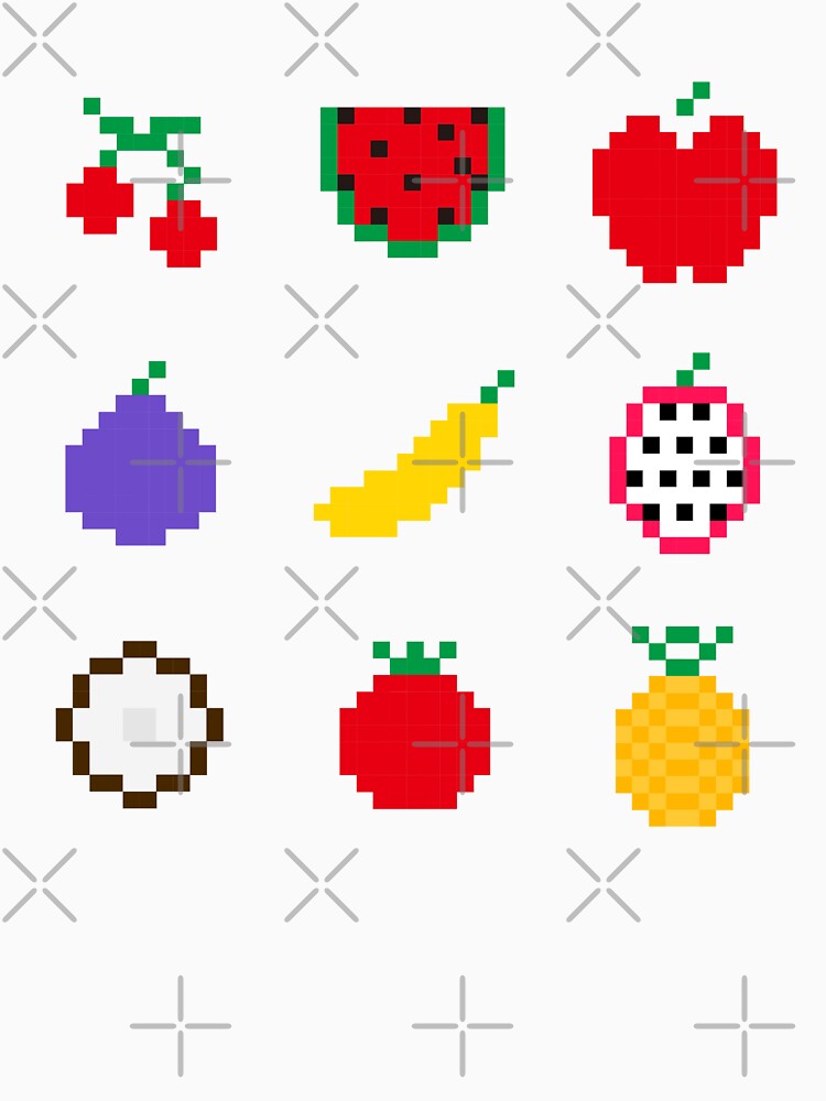 Pixel art fruit pattern by Gabriele Marcucci T-Shirts, Hoodie, Sweatshirt | BlankRebels.com (Image 3)