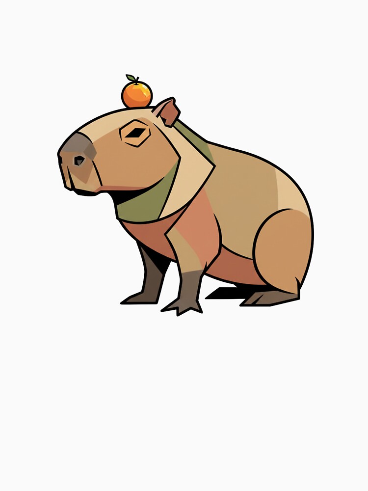 Geometric Capybara with Orange – Zen Aesthetic Vector by Maclaw200d T-Shirts, Hoodie, Sweatshirt | BlankRebels.com (Image 3)