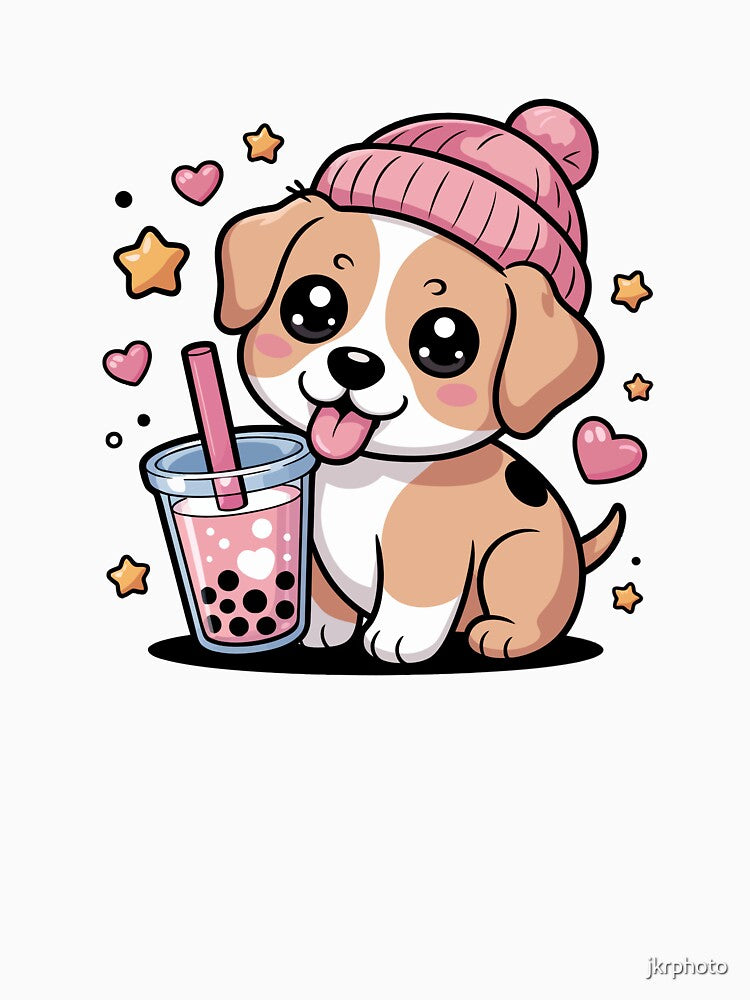 puppy  with bubble tea by jkrphoto T-Shirts, Hoodie, Sweatshirt | BlankRebels.com (Image 3)