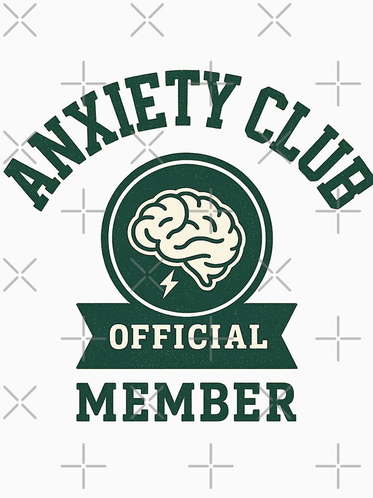 Anxiety Club — Official Member (Retro Collegiate) by Simplystik T-Shirts, Hoodie, Sweatshirt | BlankRebels.com (Image 3)