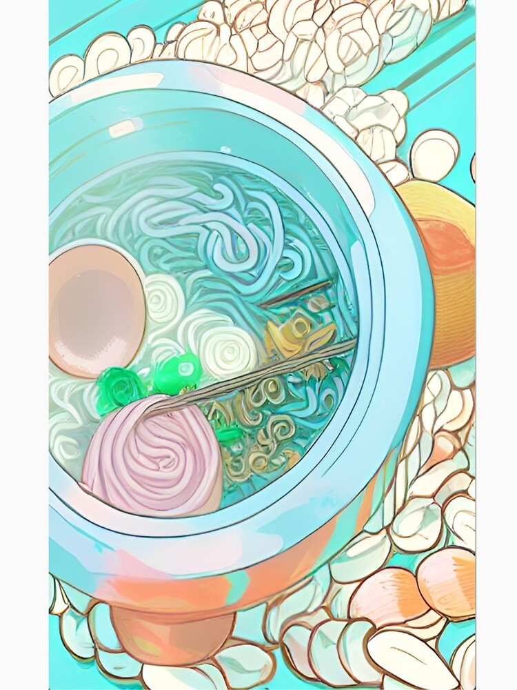 Ramen Japanese Noodle Siup Bowl 90s Nostalgia Retro Vaporwave Fantasy Futuristic Retro Landscape Illustration... (Image 3)