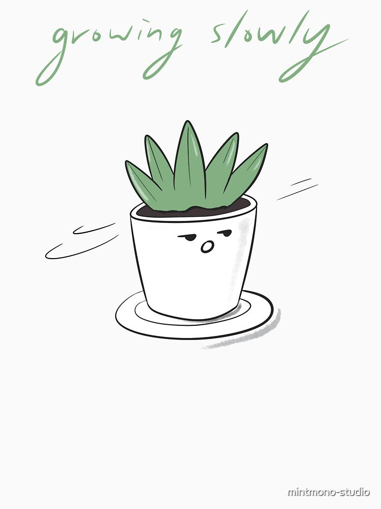 Growing Slowly – Hand-drawn Plant Doodle by mintmono-studio T-Shirts, Hoodie, Sweatshirt | BlankRebels.com (Image 3)