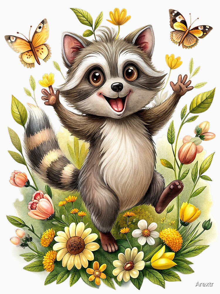 cute cheerful little raccoon by Arextr T-Shirts, Hoodie, Sweatshirt | BlankRebels.com (Image 3)