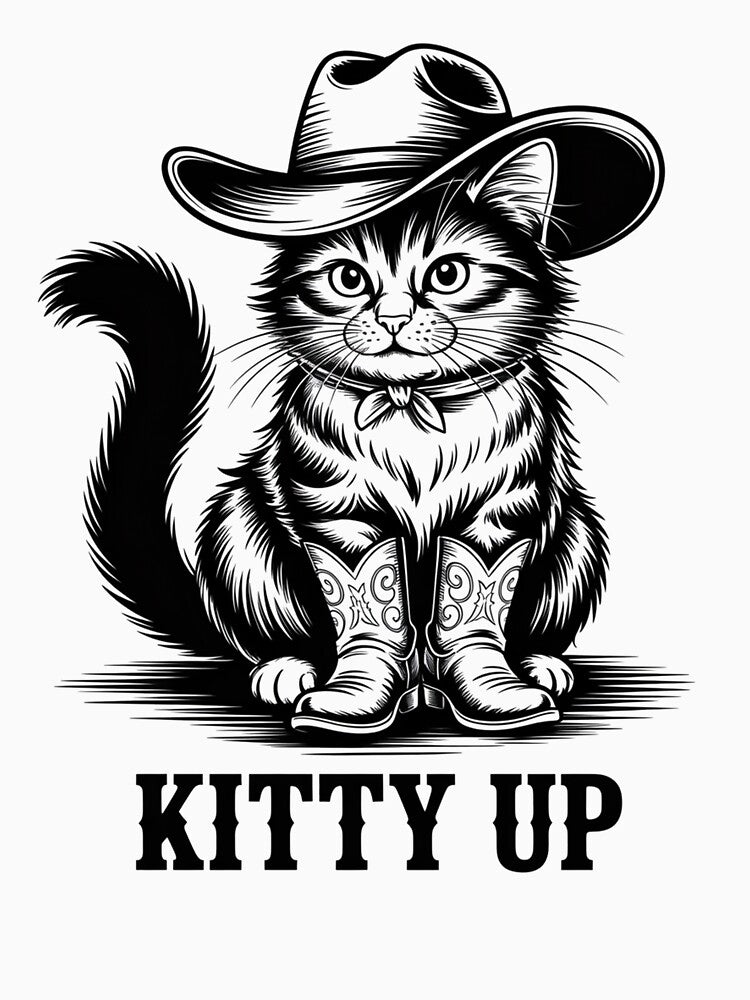 Cowboy Cat Kitty Up by johnertullio T-Shirts, Hoodie, Sweatshirt | BlankRebels.com (Image 3)