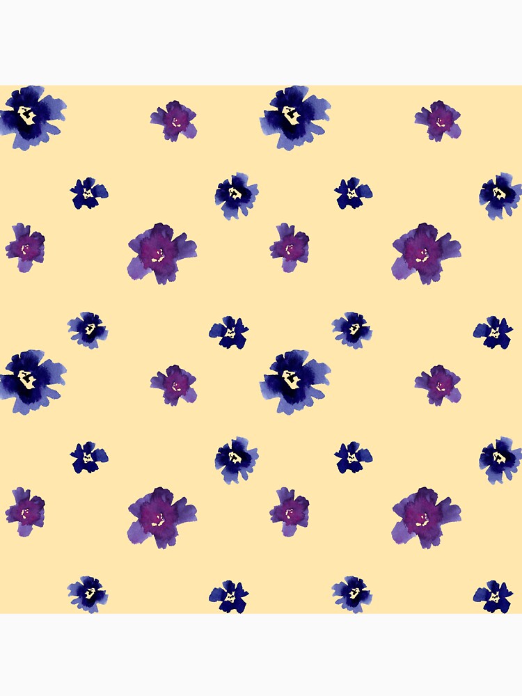 Violet viola flower beige pattern a watercolor by Yana Mustafina | Boho Soulful Designs T-Shirts, Hoodie,... (Image 3)