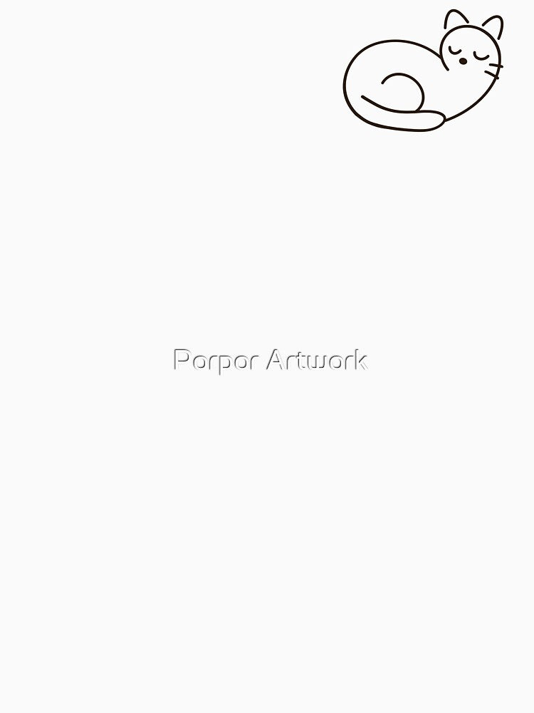 Minimal Sleeping Cat Line Art by Porpor Artwork T-Shirts, Hoodie, Sweatshirt | BlankRebels.com (Image 3)