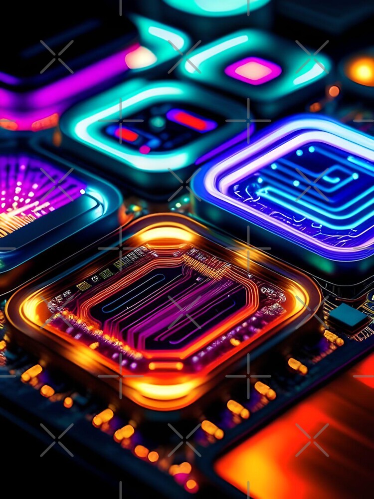 Colorful Digital Circuit Abstract Art by Esterlane T-Shirts, Hoodie, Sweatshirt | BlankRebels.com (Image 3)