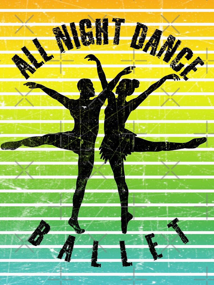 Black silhouette of a couple dancing ballet against a background of colorful stripes by HarridanCreates... (Image 3)