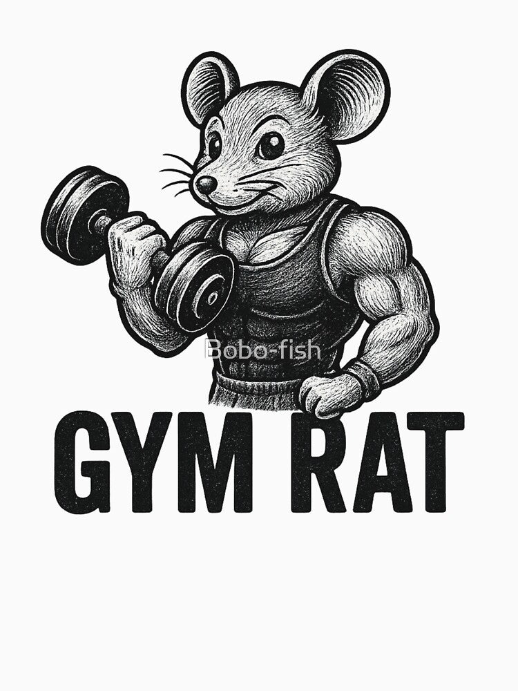 Gym Rat – Muscular Cartoon Mouse Lifting Weights (Vintage Comic Style) by Bobo-fish T-Shirts, Hoodie, Sweatshirt (Image 3)