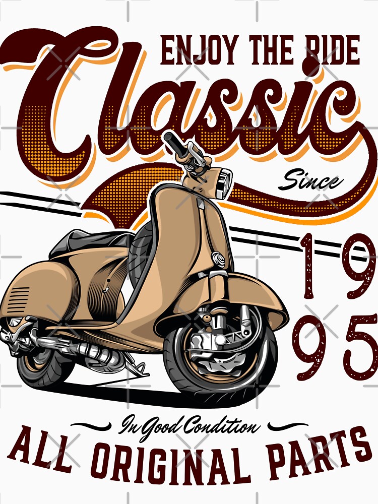 Motor Scooter Classic Moped Rider Birthday 1995 by JRRTs T-Shirts, Hoodie, Sweatshirt | BlankRebels.com (Image 3)