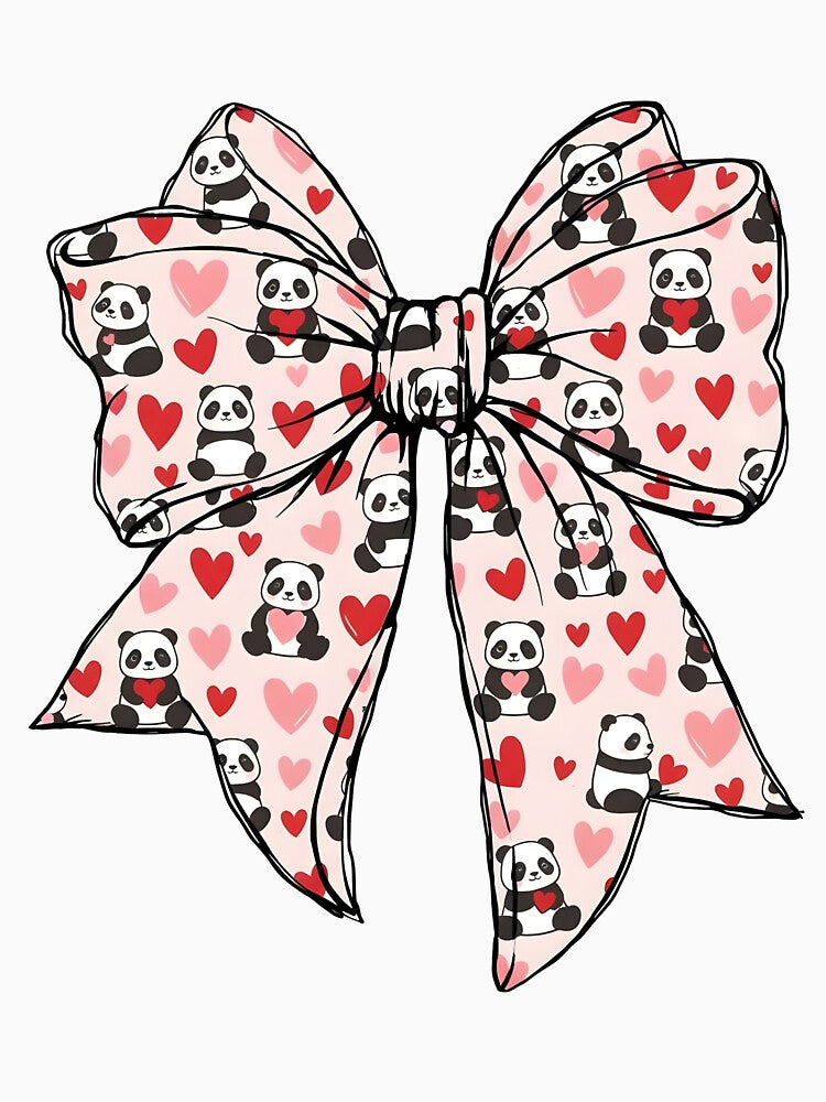 Cute Valentine Panda Coquette Bow Valentine Bear by KroghDs T-Shirts, Hoodie, Sweatshirt | BlankRebels.com (Image 3)
