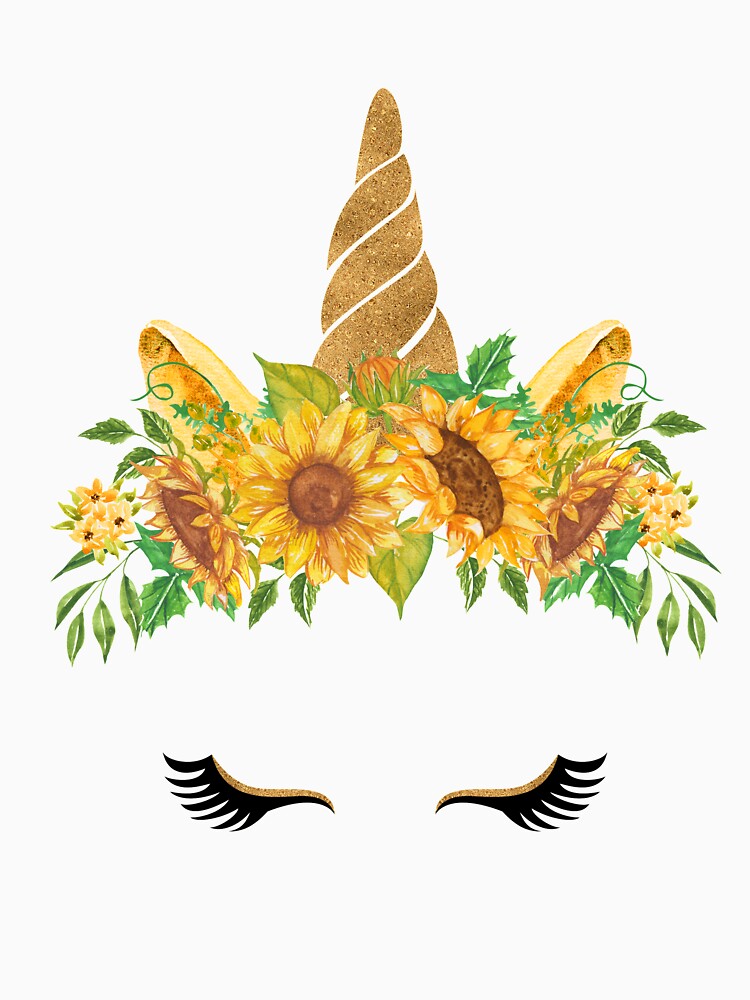 Unicorn Head Pretty Sunflowers Horn by Simplyy  Unique T-Shirts, Hoodie, Sweatshirt | BlankRebels.com (Image 3)