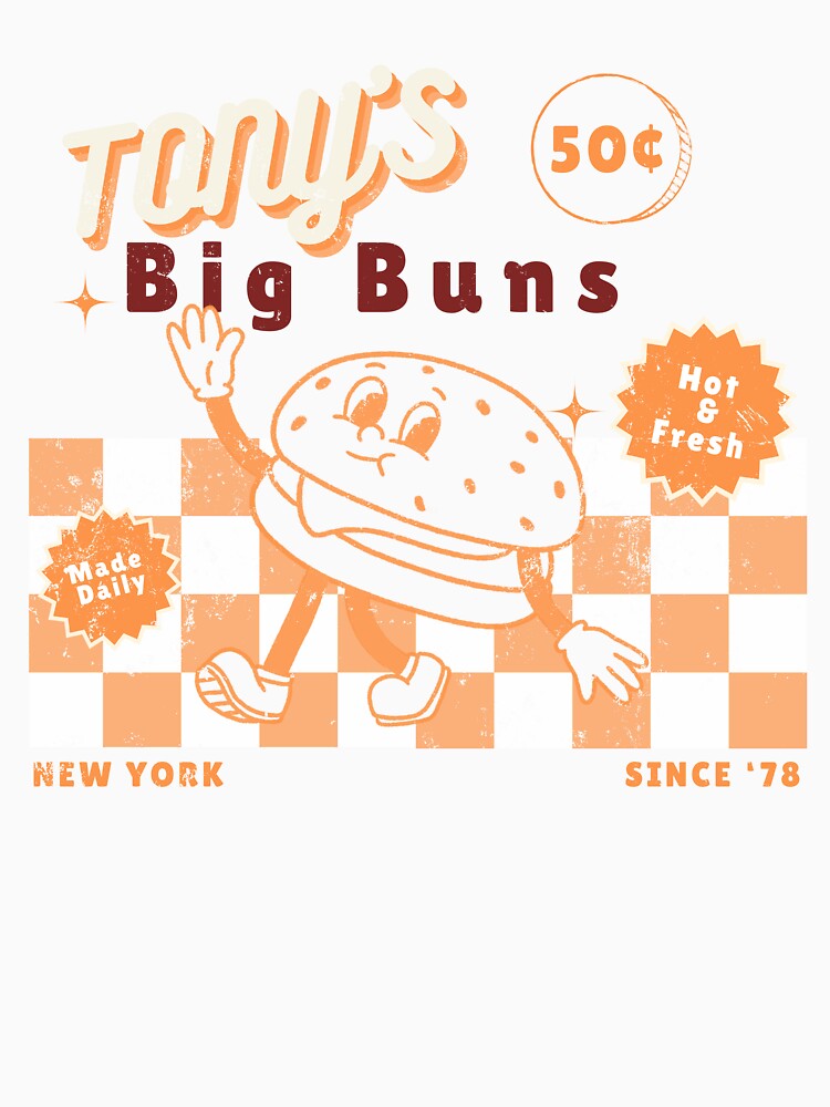 Tony's Big Buns / Retro Burger Tee by BearArt101