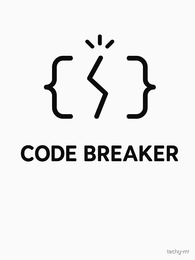 Code Breaker Debugging Meme – Minimal Dev Humor Line Art by techy-rrr T-Shirts, Hoodie, Sweatshirt (Image 3)