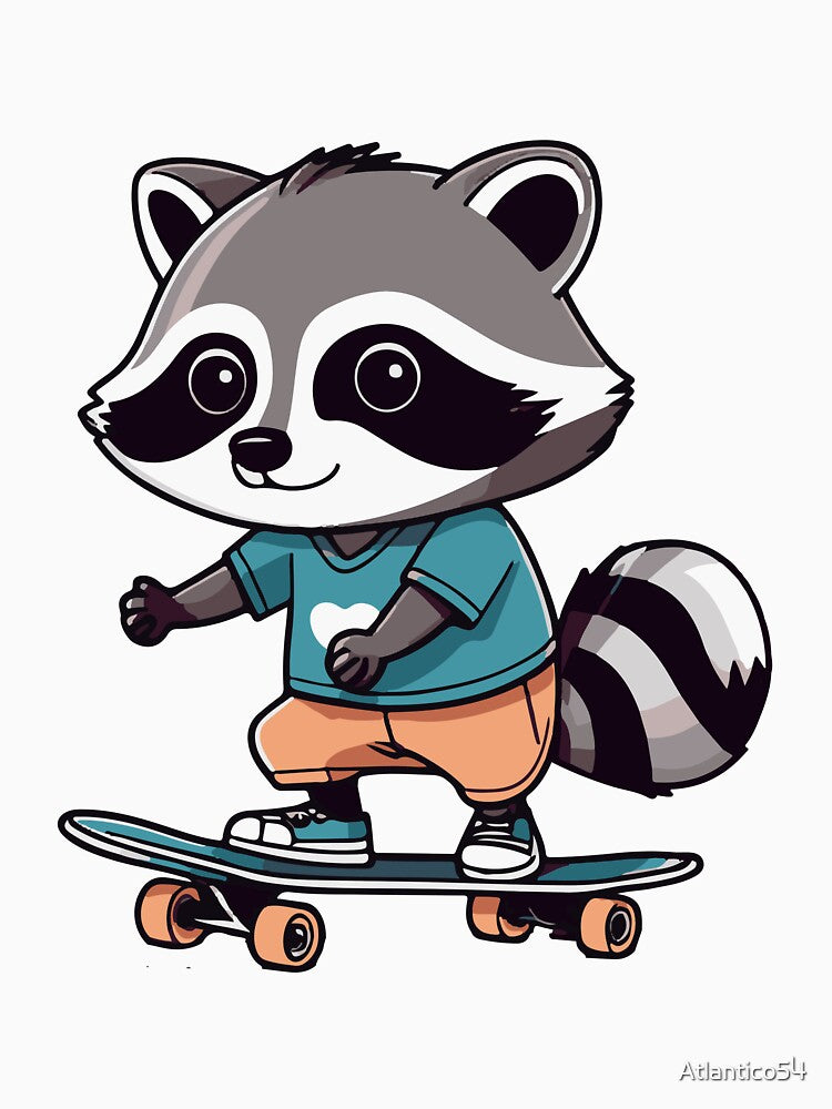 Raccoon On A Skateboard by Atlantico54 T-Shirts, Hoodie, Sweatshirt | BlankRebels.com (Image 3)
