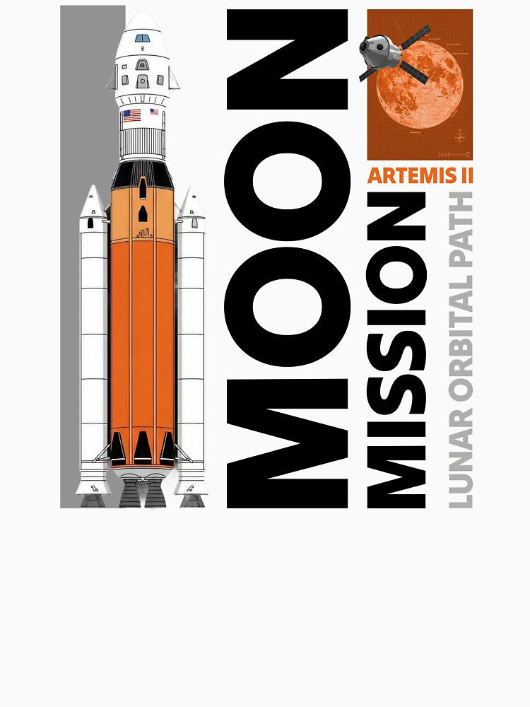 Artemis II Moon Mission SLS Rocket Infographic Space Art by KiwiRider