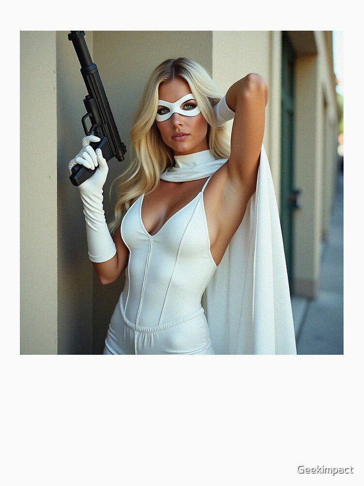 Sexy female Superhero posing in her power suit comic book character photography by Vintage Designs +